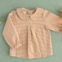 Camisa niña vichy teja