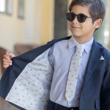 camisa lino celeste niño