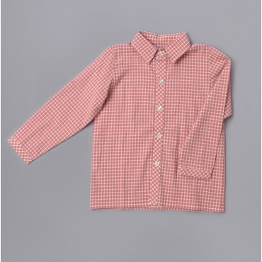 camisa vichy granate