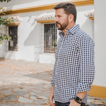 Camisa Hombre Vichy Marino