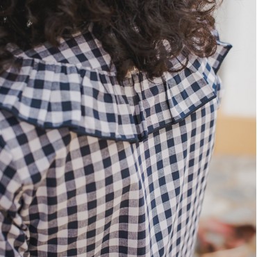 Camisa Mujer Vichy Marino