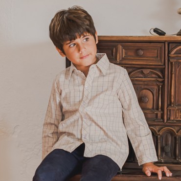 Camisa Niño Escocés chocolate