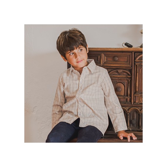 Camisa Niño Escocés chocolate