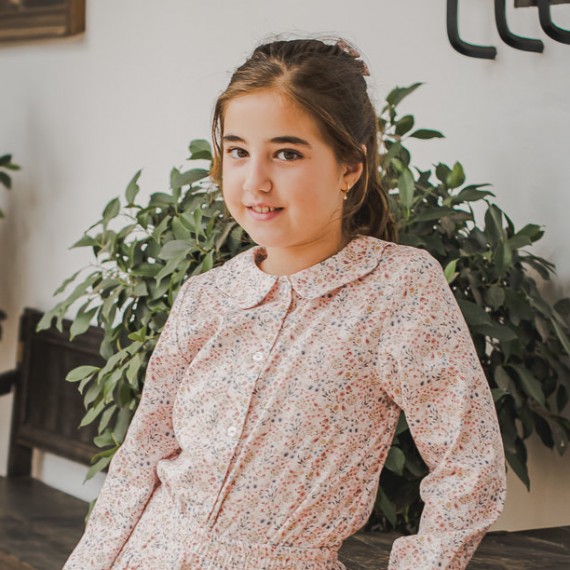 Camisa Niña Flor Nata