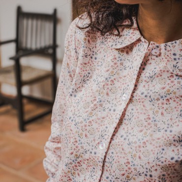 camisa mujer flor nata