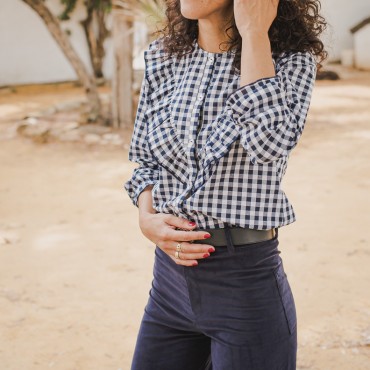Pantalón Mujer Pana Marino