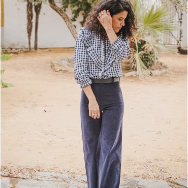 Pantalón Mujer Pana Marino