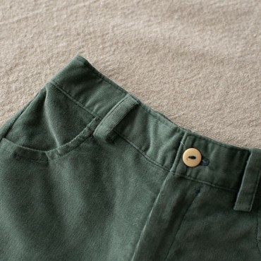 Pantalon Pitillo Pana Verde
