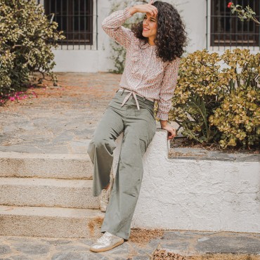 Pantalón Mujer Pana Verde