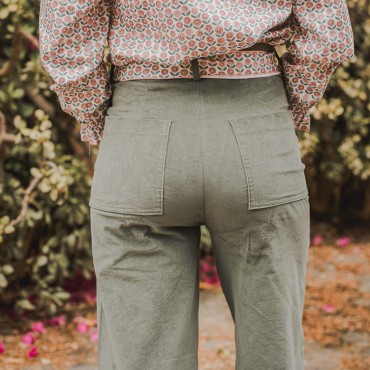 Pantalón Mujer Pana Verde