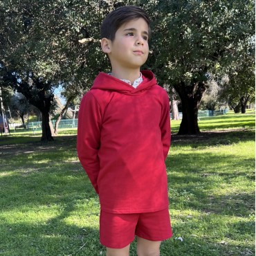 jogging capucha rojo