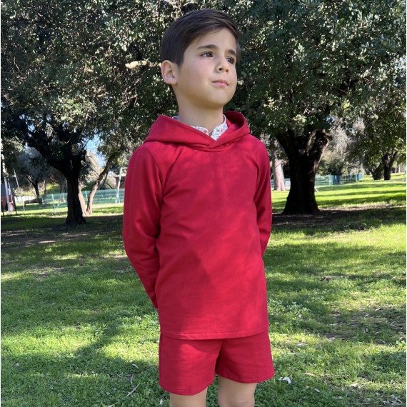 jogging capucha rojo