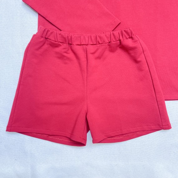 short liso jogging rojo