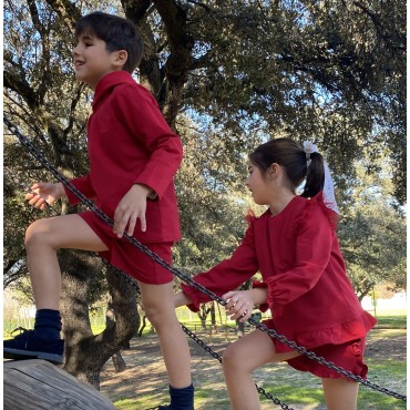 short liso jogging rojo