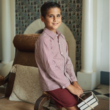 Camisa Niño Vichy Granate