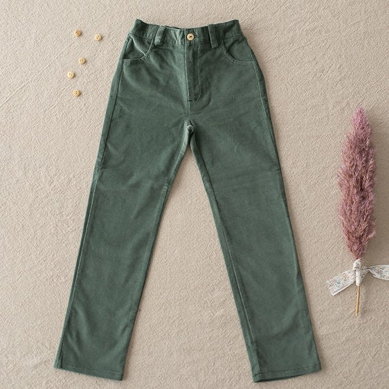 Pantalon pitillo pana verde