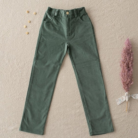 Pantalon pitillo pana verde